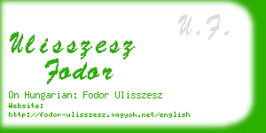 ulisszesz fodor business card